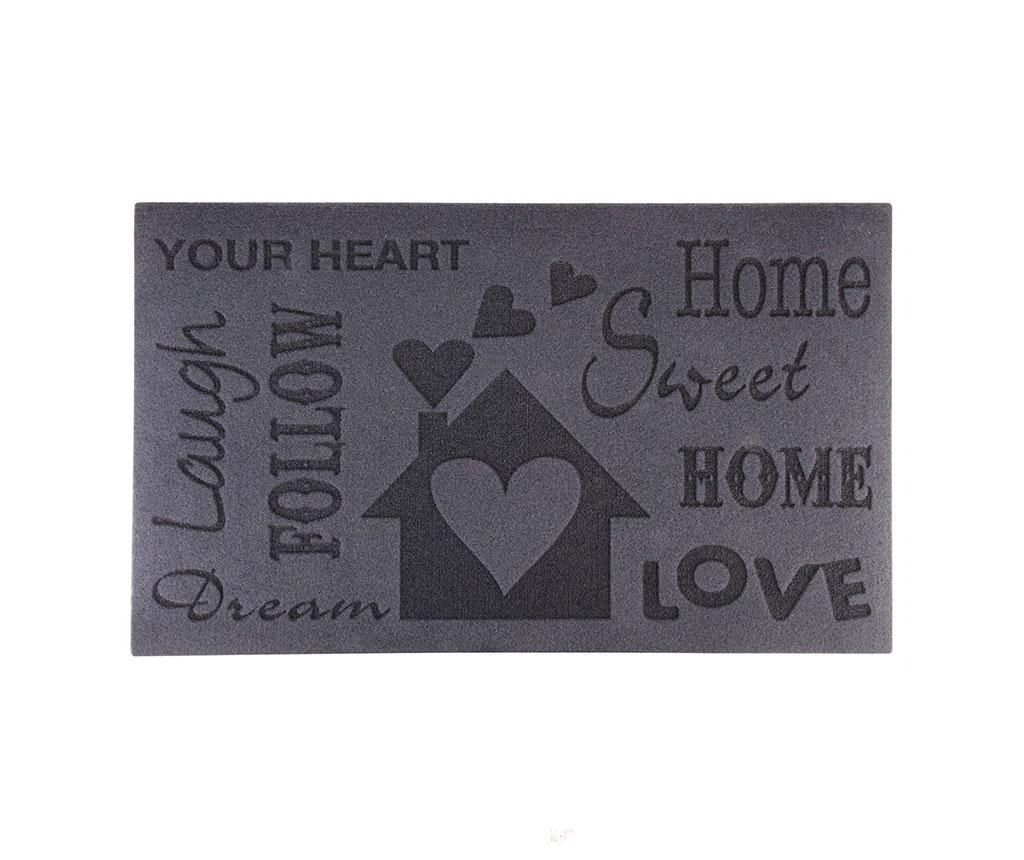 Covoras de intrare Home Sweet Home 45×75 cm – Esschert Design, Gri & Argintiu