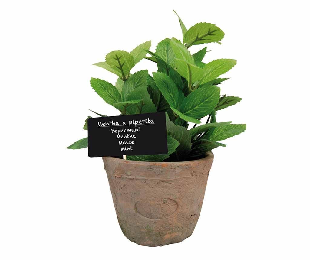 Planta artificiala in ghiveci Esschert Design, Mint Grande, teracota, 16×14 cm – Esschert Design, Verde Esschert Design