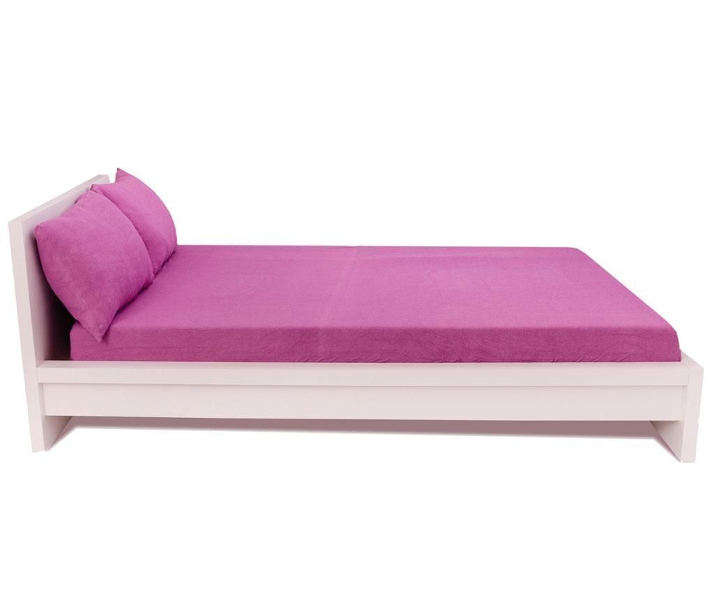 Set cearsaf de pat cu elastic si 2 fete de perna Double Frotir Purple