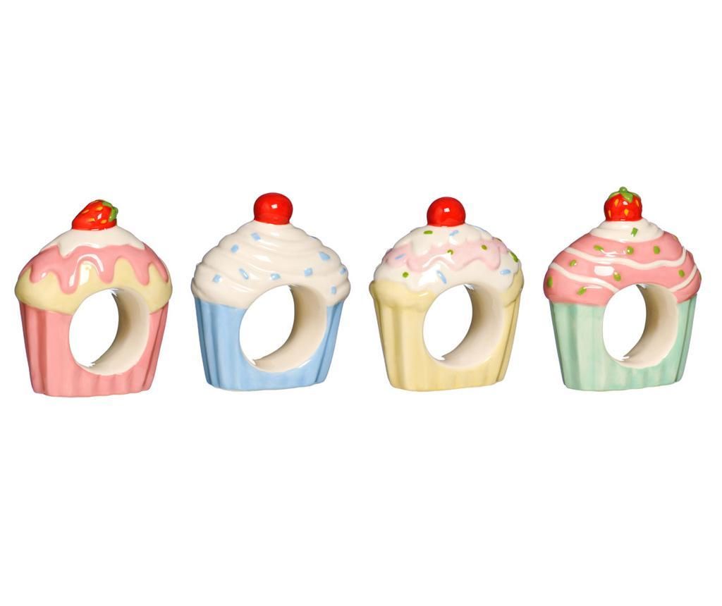 Set 4 inele pentru servete Cupcake