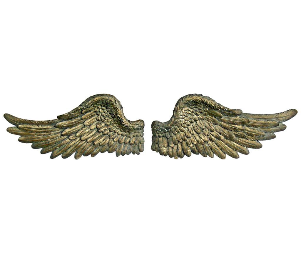 Set 2 decoratiuni de perete Angel Wings - Originals, Galben & Auriu