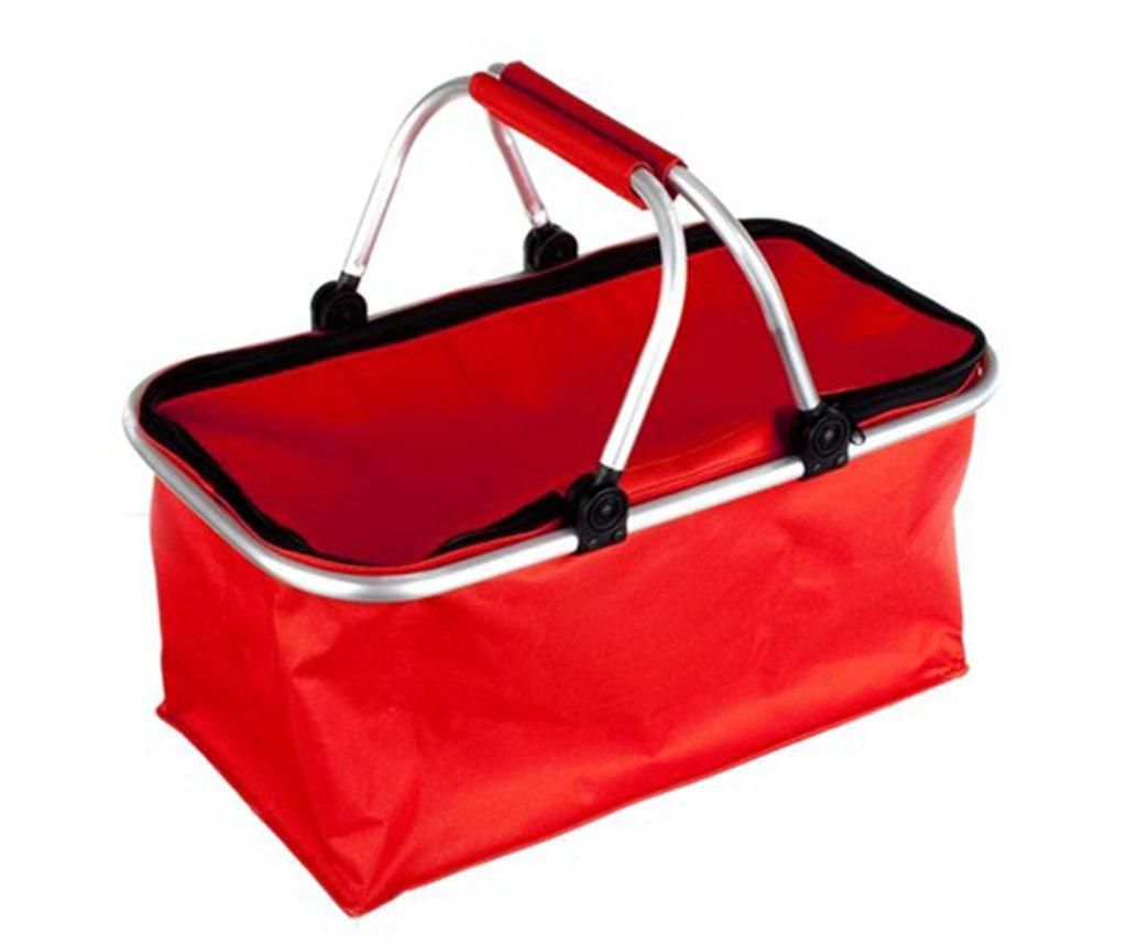 Cos pentru picnic Vetro Plus, Camping Red, textil de tip Oxford cu invelis din PVC (policlorura de vinil), 48x28x24 cm - Vetro Plus, Rosu