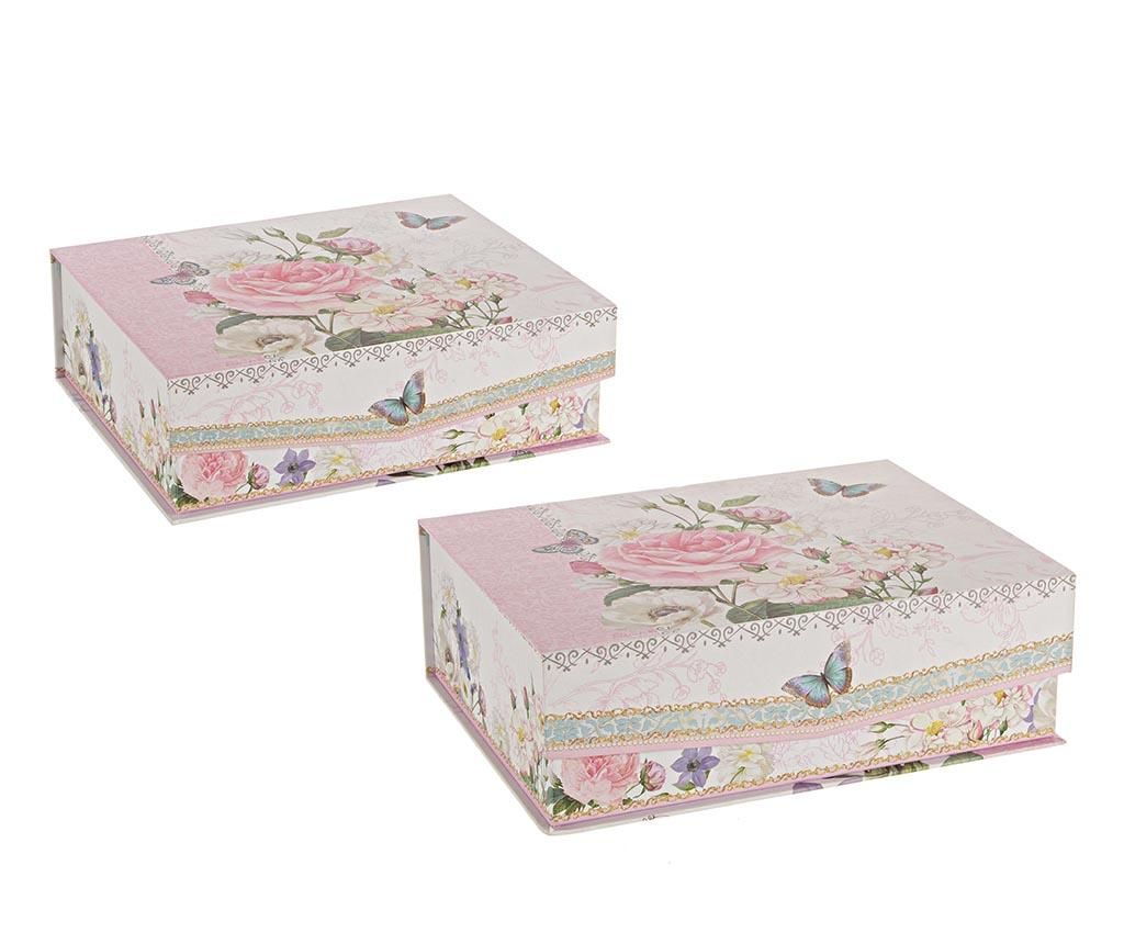 Set 2 cutii cu capac Soft Colors – Bizzotto, Multicolor Bizzotto