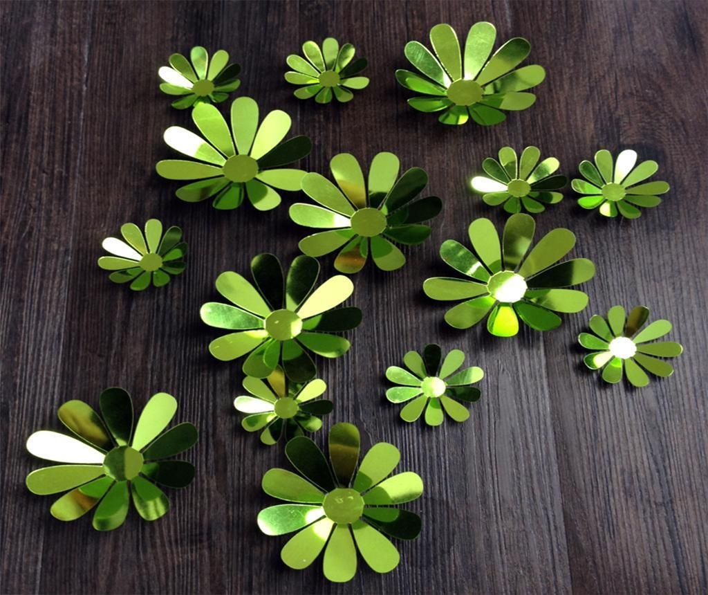 Set 12 stickere 3D Flowers Green