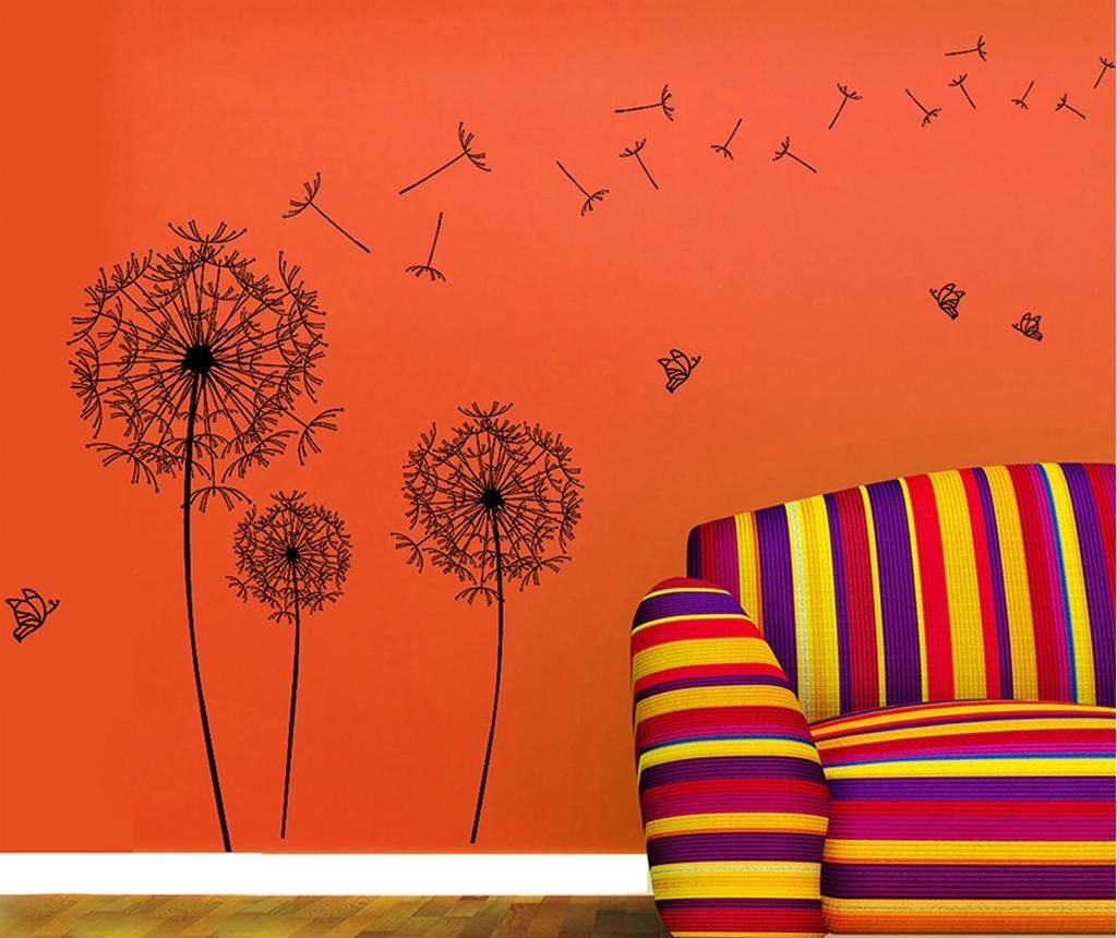 Sticker Huge Dandelion Black - Wallplus, Negru