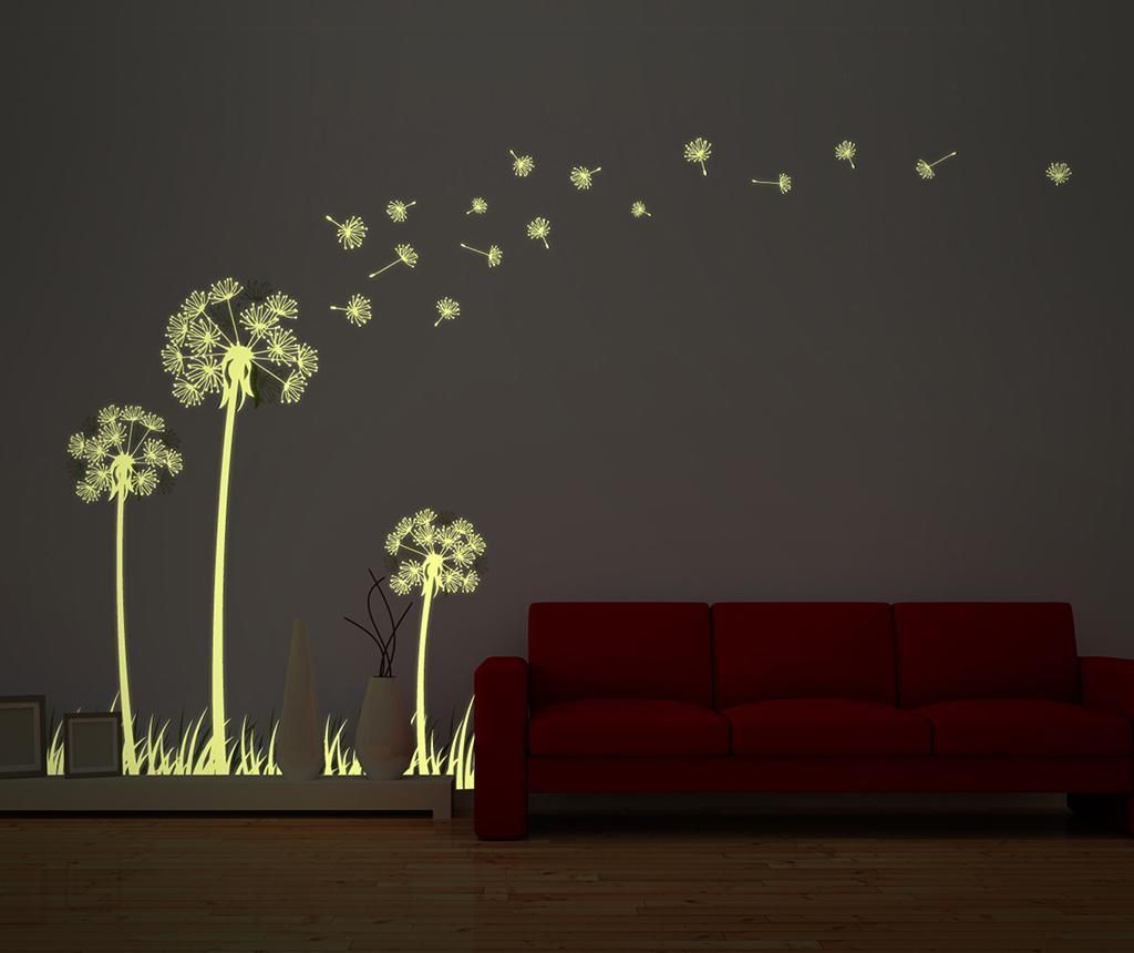 Sticker fosforescent Dandelion - Wallplus, Galben & Auriu