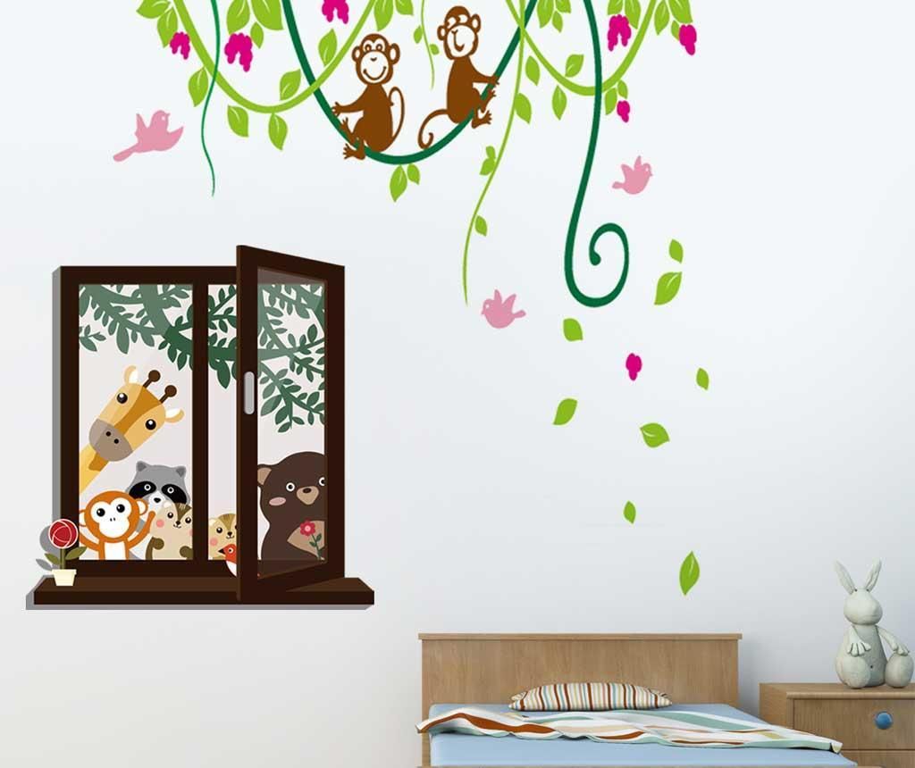 Sticker Beestick, Friends and Monkey Jungle, PVC (policlorura de vinil) non-toxic - BeeStick, Multicolor