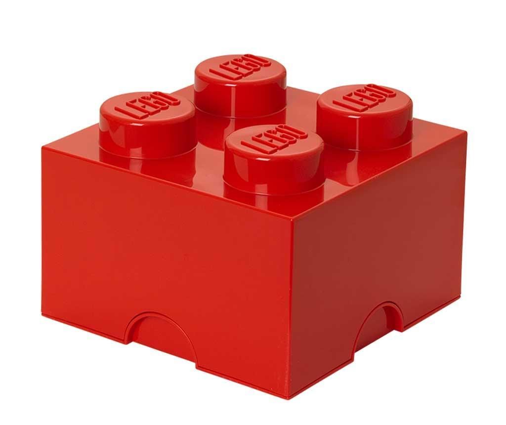 Cutie cu capac Lego Square Four Red