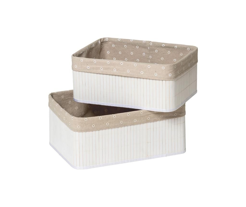 Set 2 cutii pentru depozitare Kankyo Dots White – Maison by Premier, Alb