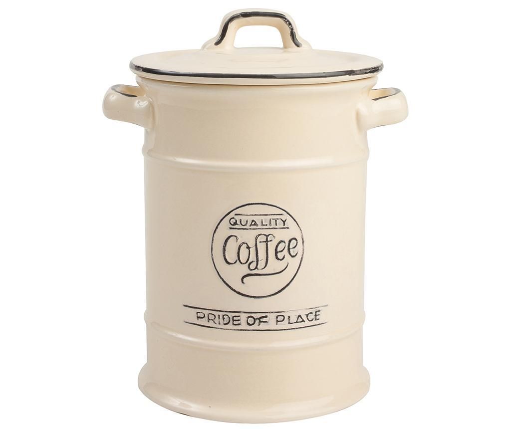 Recipient cu capac pentru cafea Pride Cream 1 L - T&G Woodware, Crem