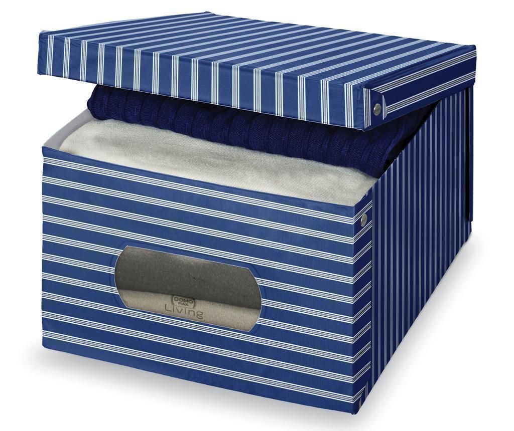 Cutie cu capac pentru depozitare Blue Stripes S - Domopak Living