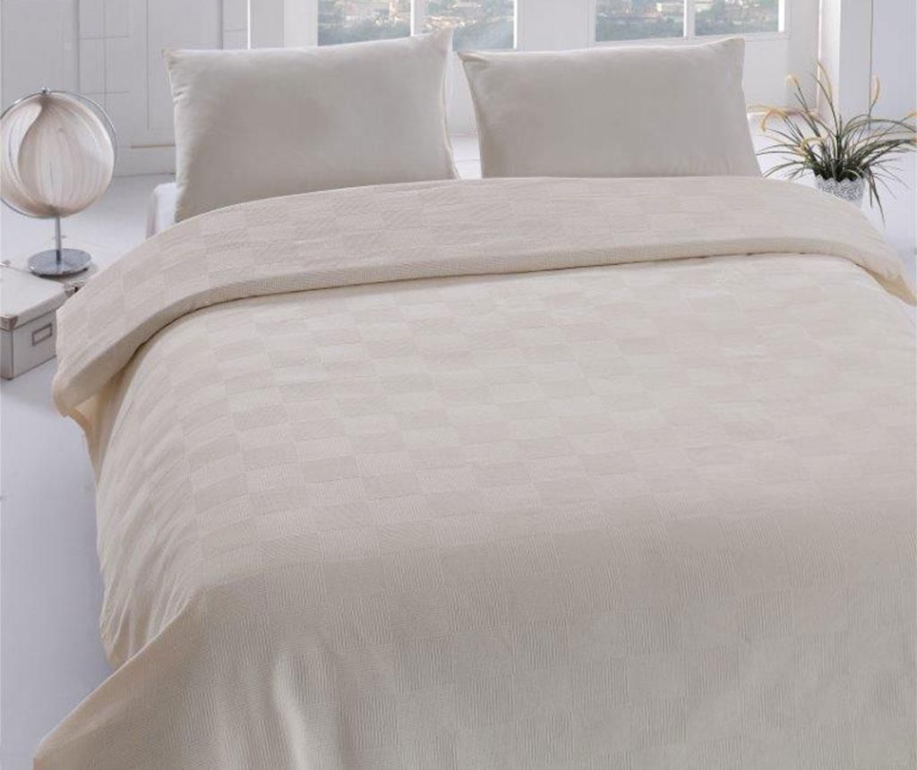 Cuvertura Pique Kare Cream 200x234 cm - Eponj Home, Crem