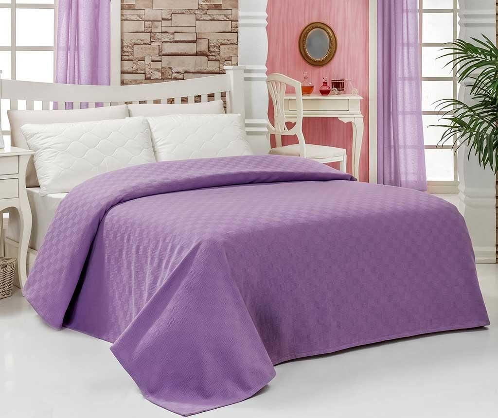 Cuvertura Pique Sabina Dark Lilac 200x240 cm - Bella Carine by Esil Home, Mov