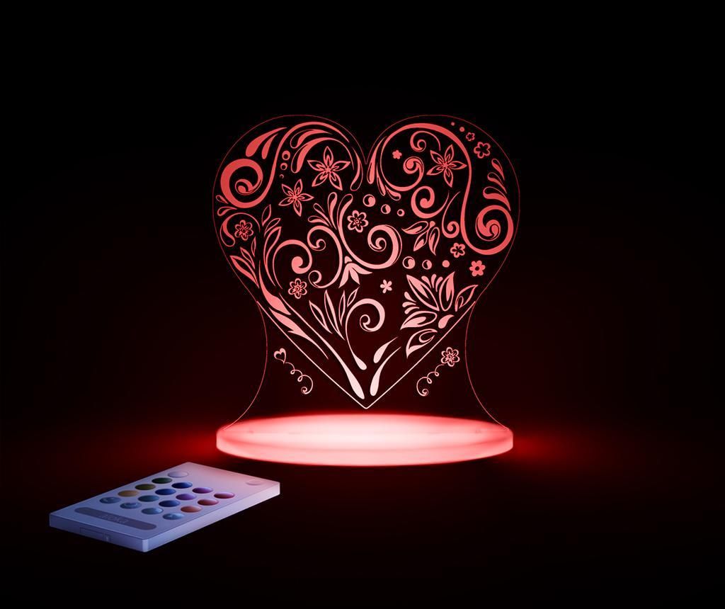 Lampa de veghe Aloka, Love Heart, metacrilat, 18x6x25 cm – Aloka, Multicolor Aloka imagine 2022