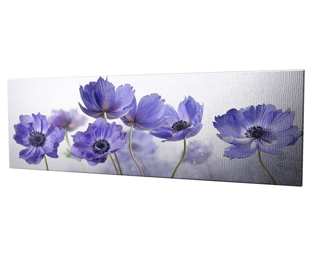 Tablou Chic Flowers 30×80 cm – Majestic, Alb,Mov