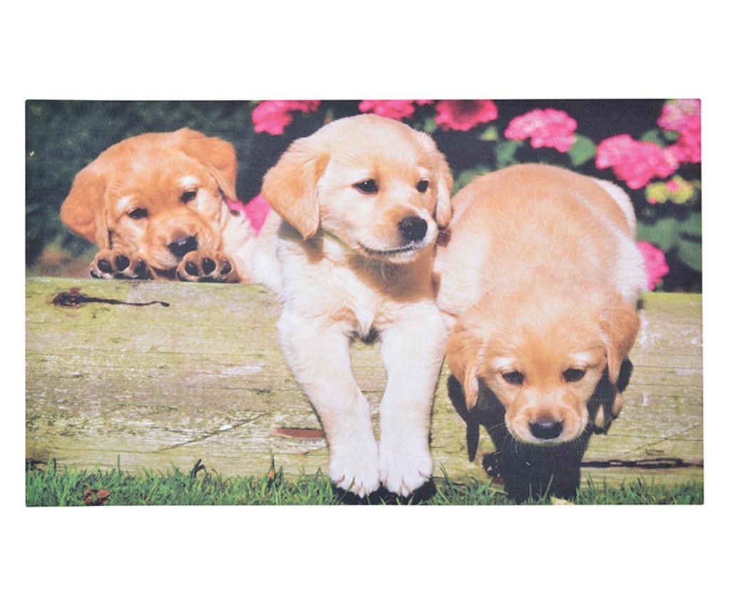 Covoras de intrare Puppies 45.5×76 cm – Esschert Design, Crem Esschert Design