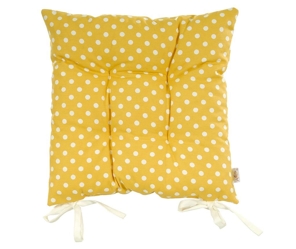 Perna de sezut Polka Dots Yellow 37x37 cm