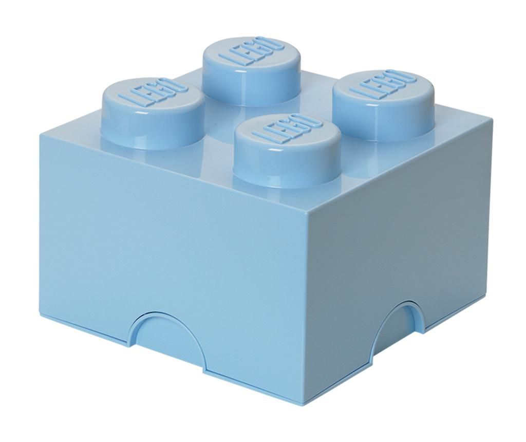 Cutie cu capac Lego Square Four Pale Blue