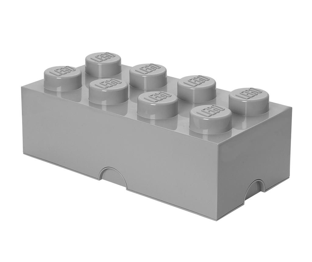 Cutie cu capac Lego Rectangular Extra Light Grey - LEGO, Gri & Argintiu