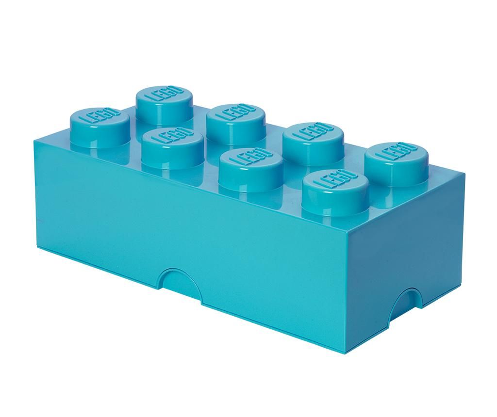 Cutie cu capac Lego Rectangular Extra Turquoise - LEGO, Albastru