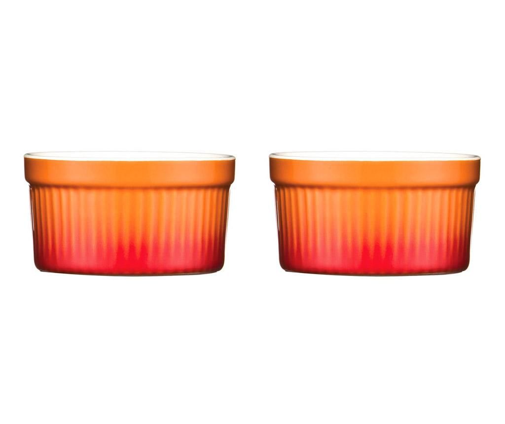 Set 2 forme de copt Oven Love Ramekin Orange