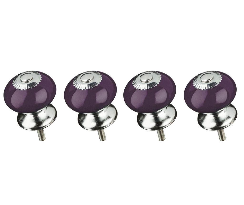 Set 4 butoni pentru sertar Vintage Purple