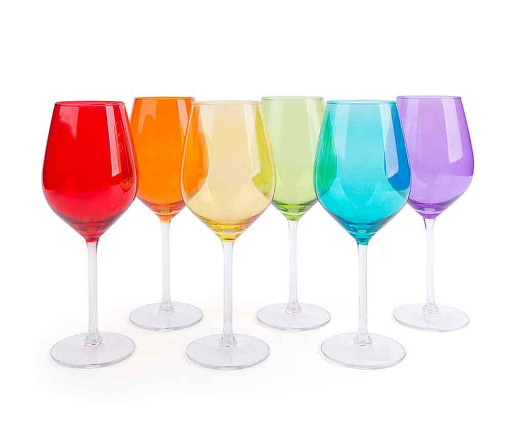Set 6 pahare pentru vin Excelsa, Scatch Multicolor, sticla, ⌀6 cm, 6x6x23 cm – Excelsa, Multicolor Excelsa imagine reduceri 2022