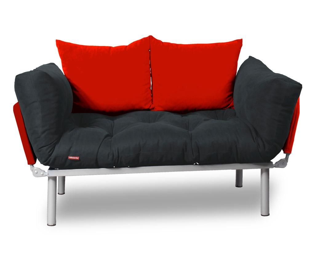 Sofa extensibila Minderim, Relax Smoked Red - Minderim, Gri & Argintiu