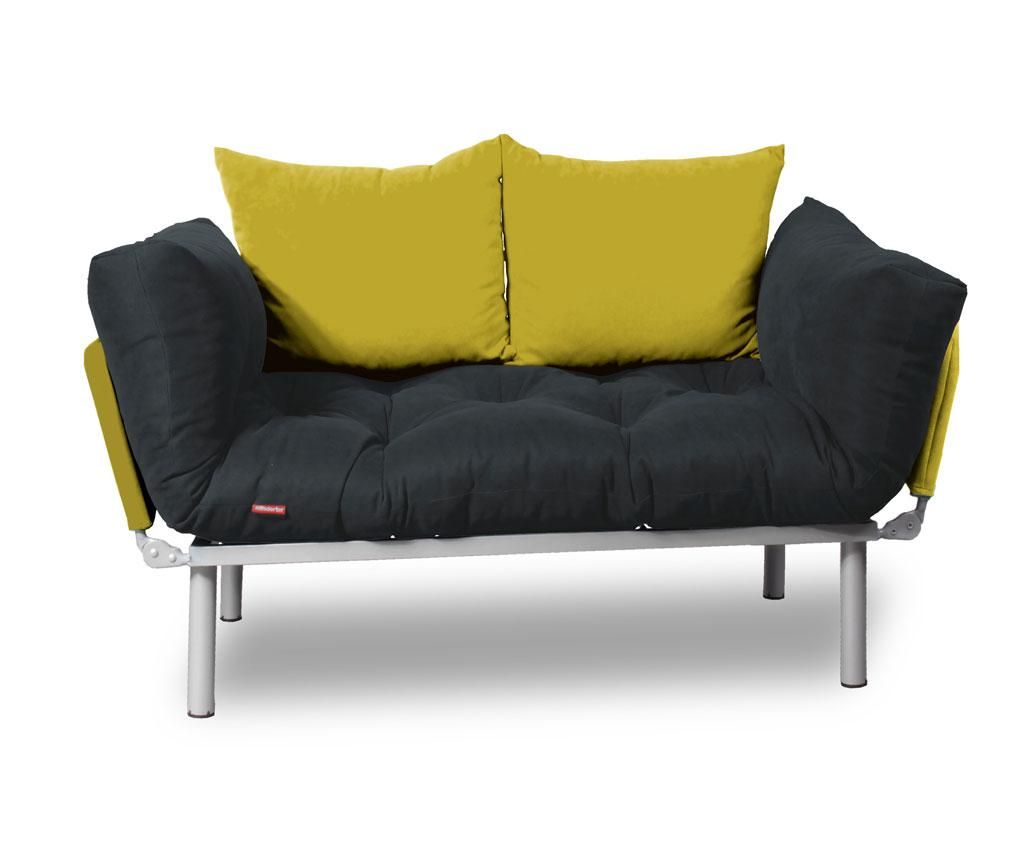 Sofa extensibila Minderim, Relax Smoked Yellow - Minderim, Gri & Argintiu