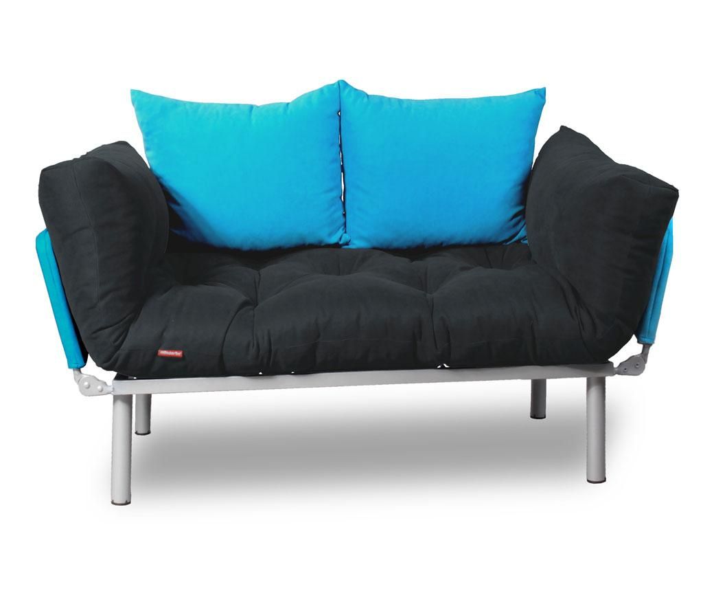 Sofa extensibila Minderim, Relax Smoked Turquoise - Minderim, Gri & Argintiu