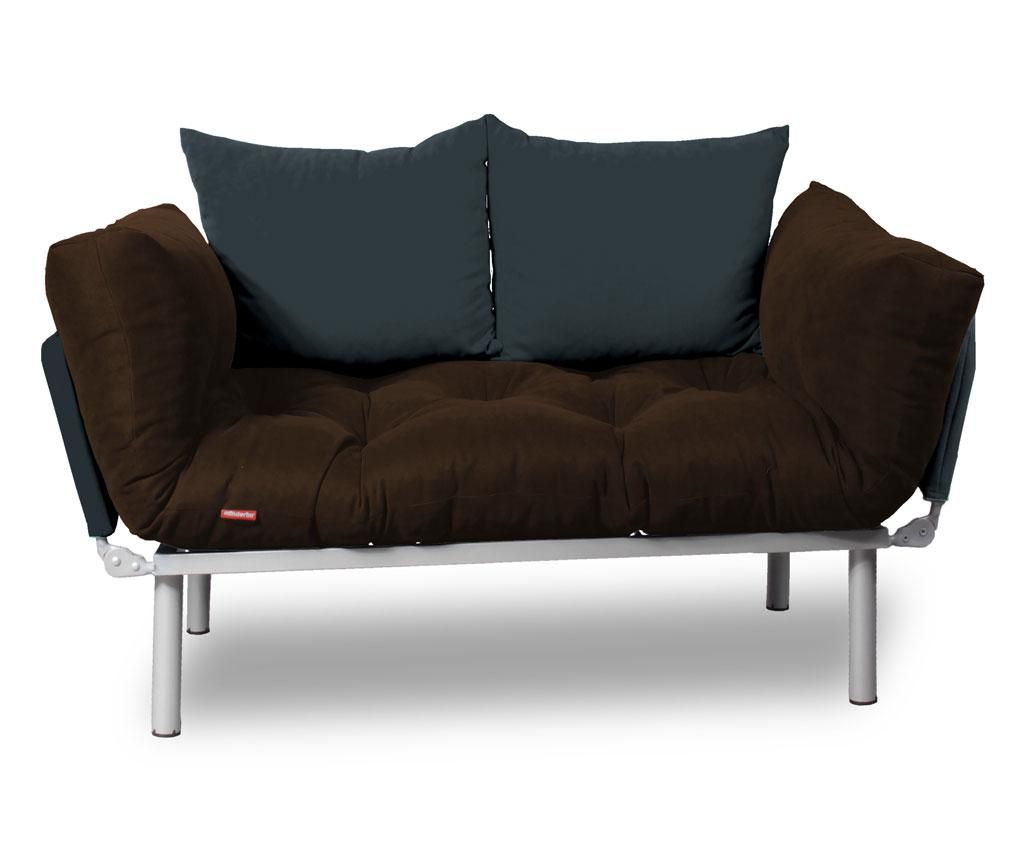 Sofa extensibila Sera Tekstil, Relax Brown Smoked - SERA TEKSTIL, Gri & Argintiu