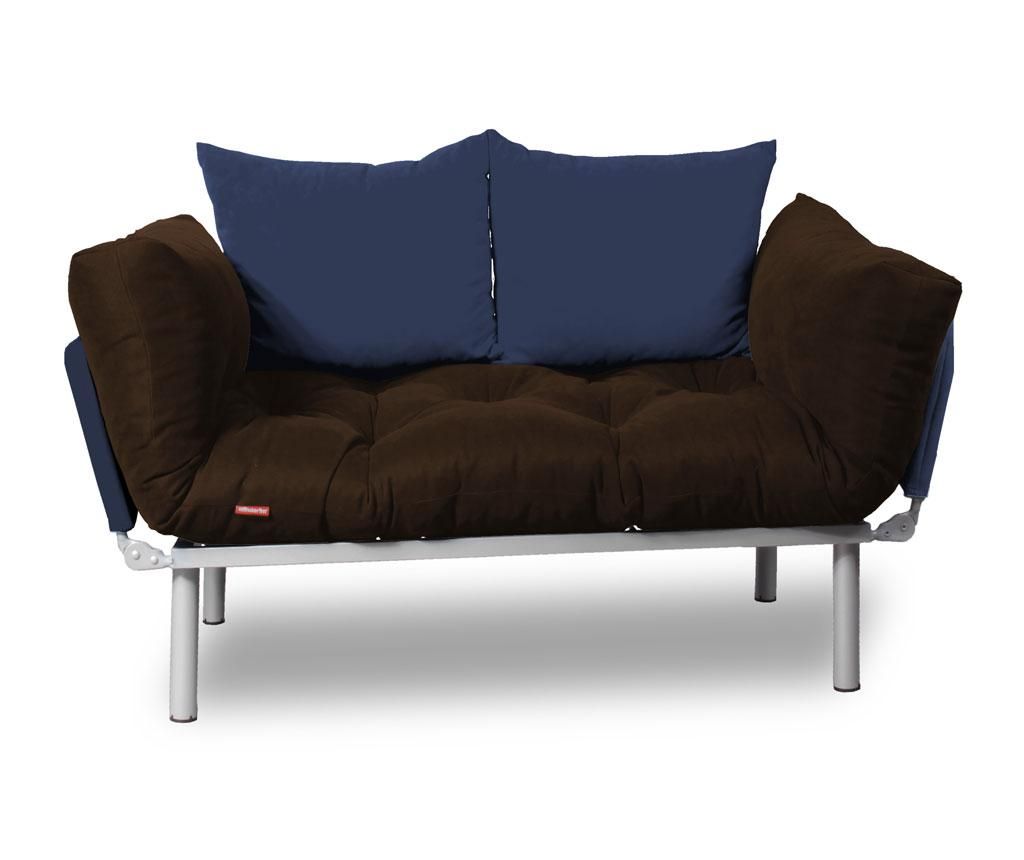 Sofa extensibila Sera Tekstil, Relax Brown Navy - SERA TEKSTIL, Albastru