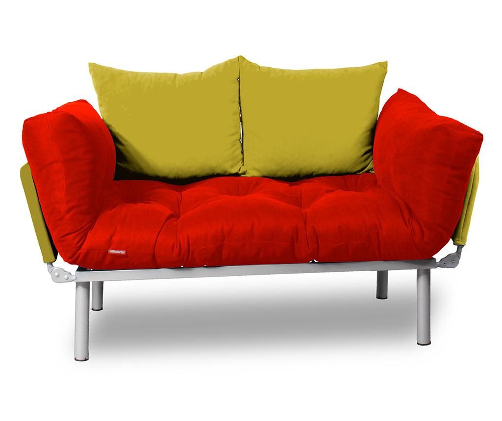 Sofa extensibila Sera Tekstil, Relax Red Yellow, rosu/galben – SERA TEKSTIL, Galben & Auriu SERA TEKSTIL imagine reduceri 2022