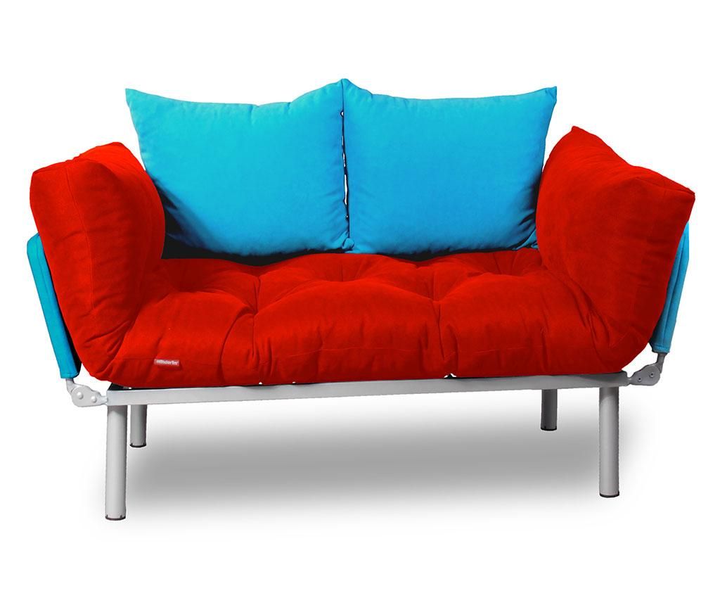 Sofa extensibila Sera Tekstil, Relax Red Turquoise - SERA TEKSTIL, Rosu