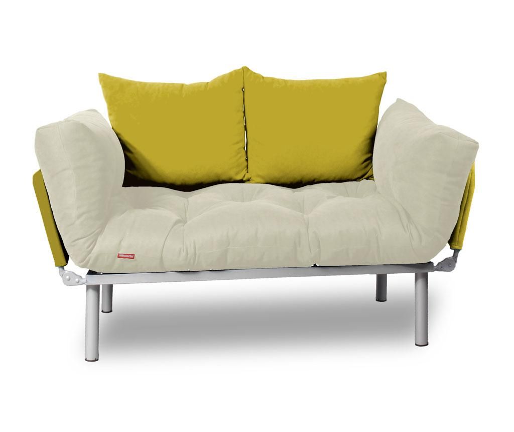 Sofa extensibila Sera Tekstil, Relax Cream Yellow – SERA TEKSTIL, Crem SERA TEKSTIL