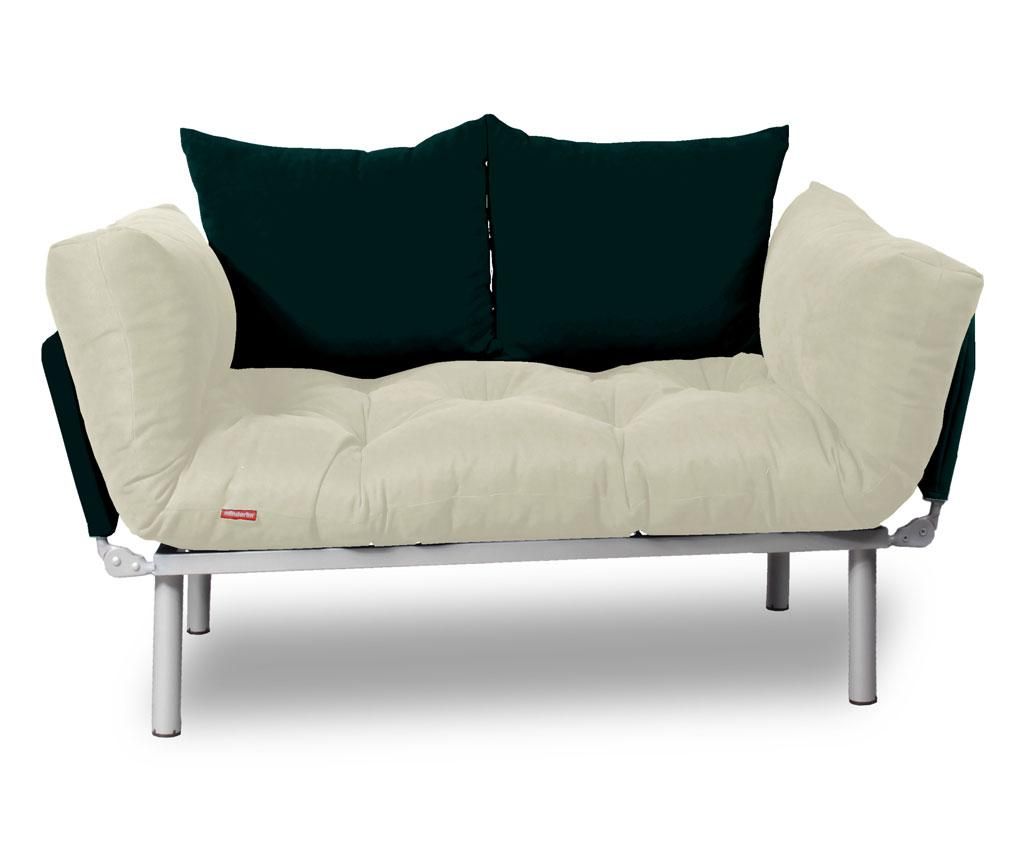 Sofa extensibila Sera Tekstil, Relax Cream Black - SERA TEKSTIL, Crem