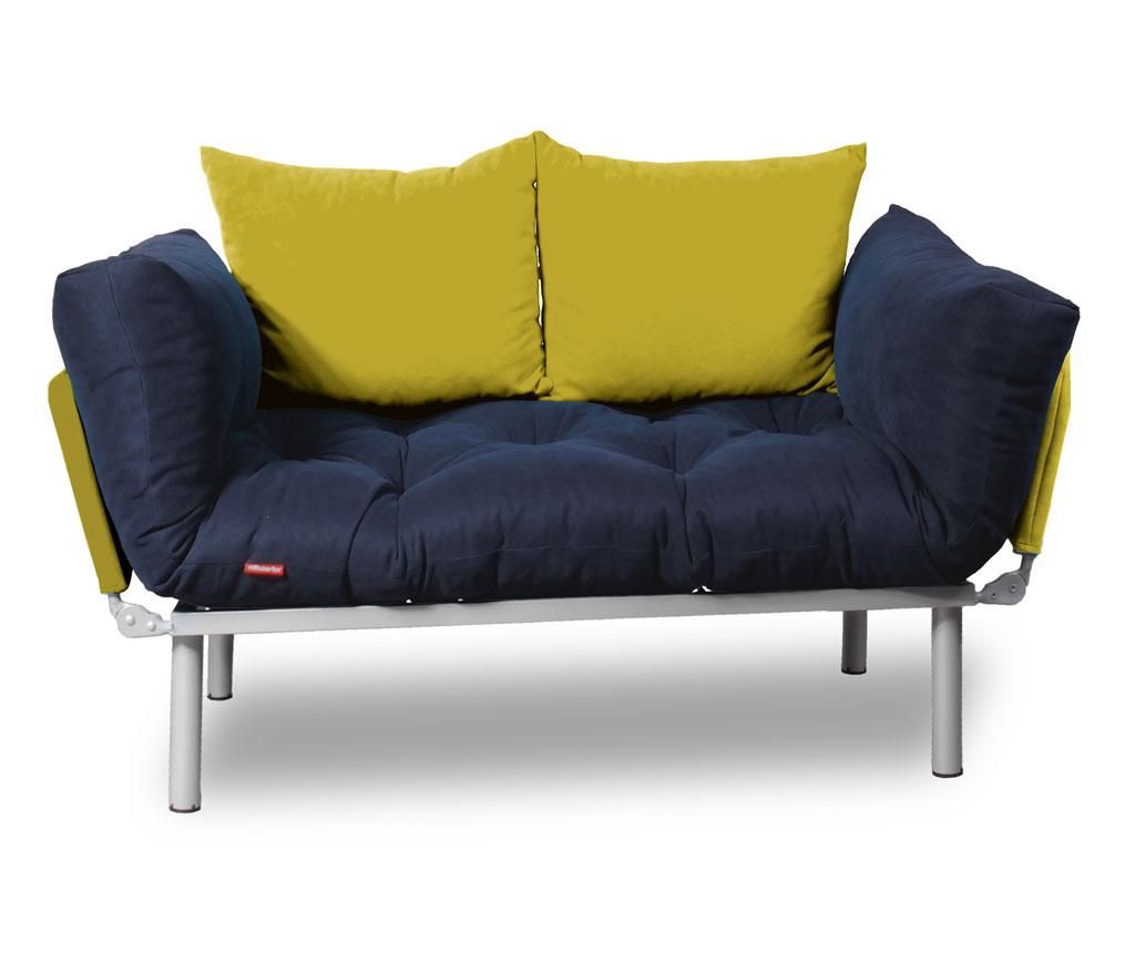 Sofa extensibila Minderim, Relax Navy Yellow - Minderim, Albastru