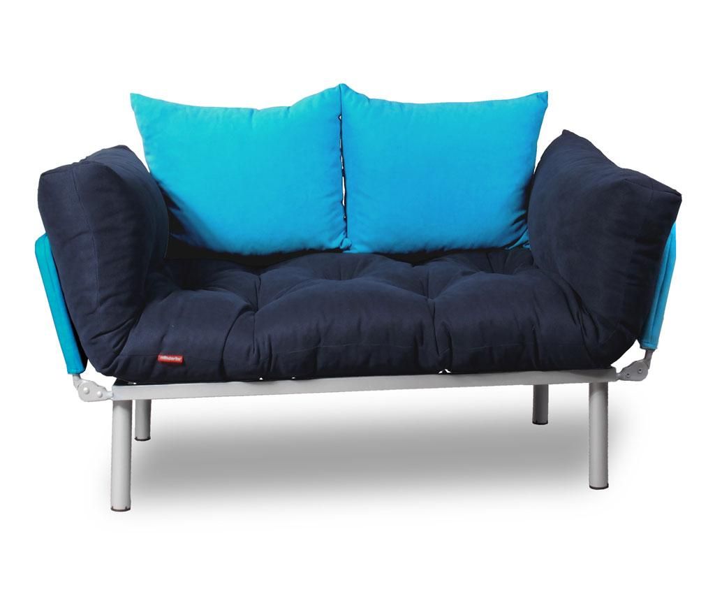 Sofa extensibila Minderim, Relax Navy Turquoise, albastru navy/turcoaz – Minderim, Albastru Minderim
