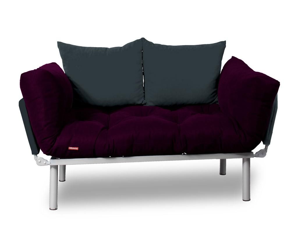 Sofa extensibila Minder, Relax Plum Smoked - Minder, Gri & Argintiu