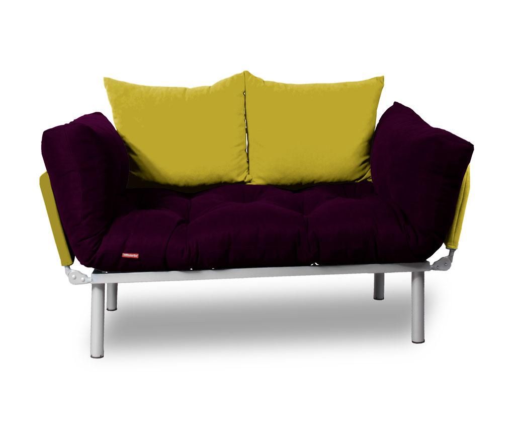 Sofa extensibila Sera Tekstil, Relax Plum Yellow - SERA TEKSTIL, Galben & Auriu