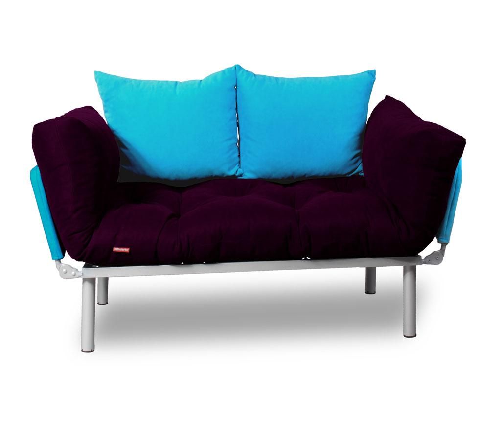 Sofa extensibila Sera Tekstil, Relax Plum Turquoise - SERA TEKSTIL, Mov