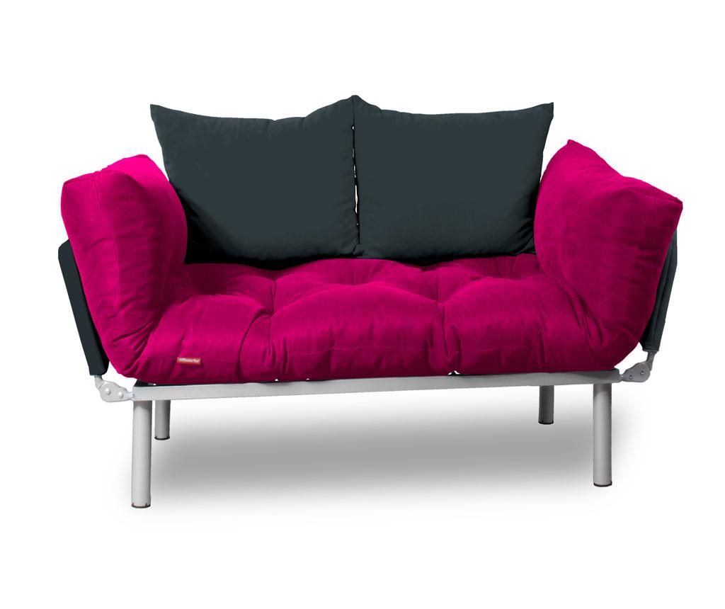 Sofa extensibila Sera Tekstil, Relax Pink Smoked - SERA TEKSTIL, Gri & Argintiu