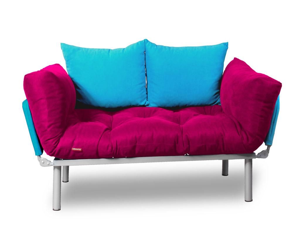 Sofa extensibila Sera Tekstil, Relax Pink Turquoise - SERA TEKSTIL, Roz