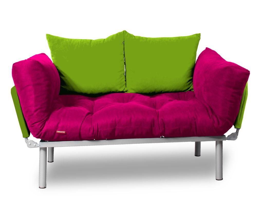 Sofa extensibila Sera Tekstil, Relax Pink Green - SERA TEKSTIL, Roz