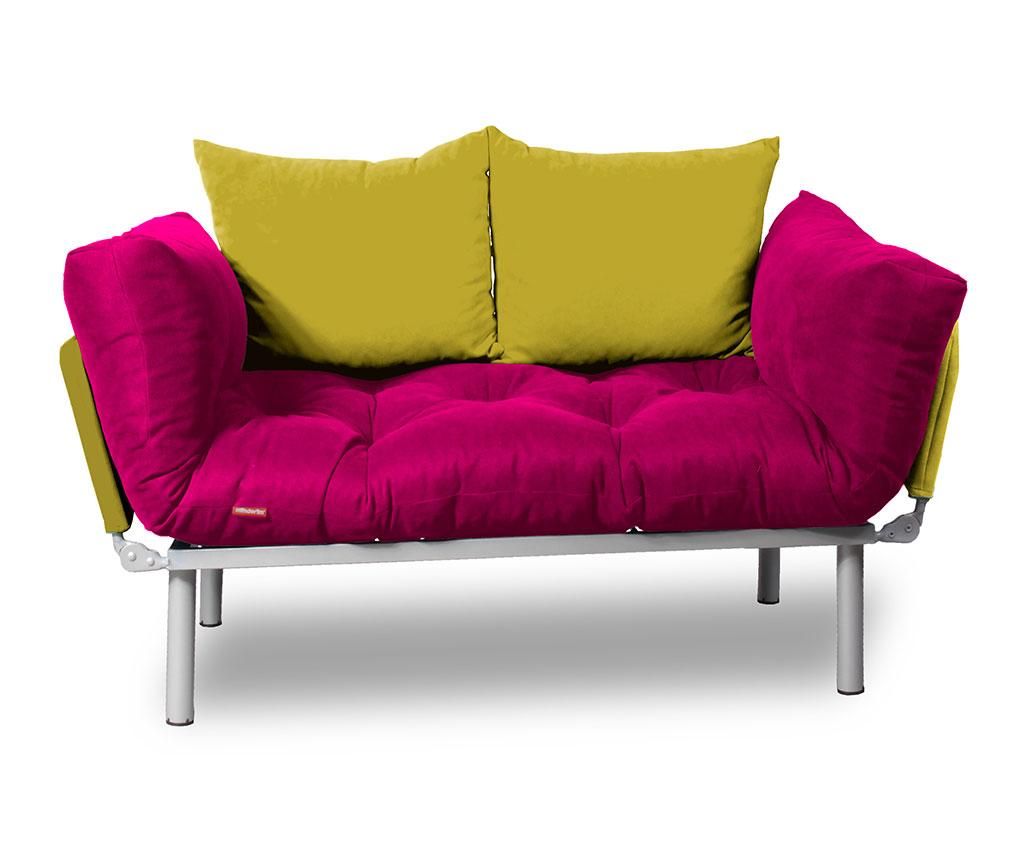 Sofa extensibila Sera Tekstil, Relax Pink Yellow - SERA TEKSTIL, Galben & Auriu