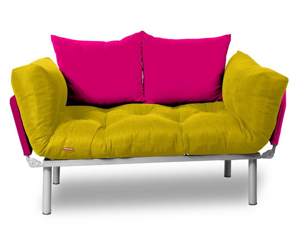 Sofa extensibila Sera Tekstil, Relax Yellow Pink - SERA TEKSTIL, Galben & Auriu