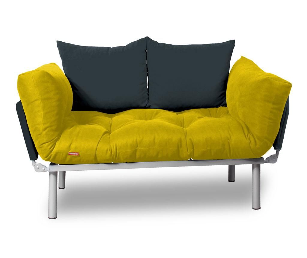 Sofa extensibila Minderim, Relax Yellow Smoked - Minderim, Galben & Auriu