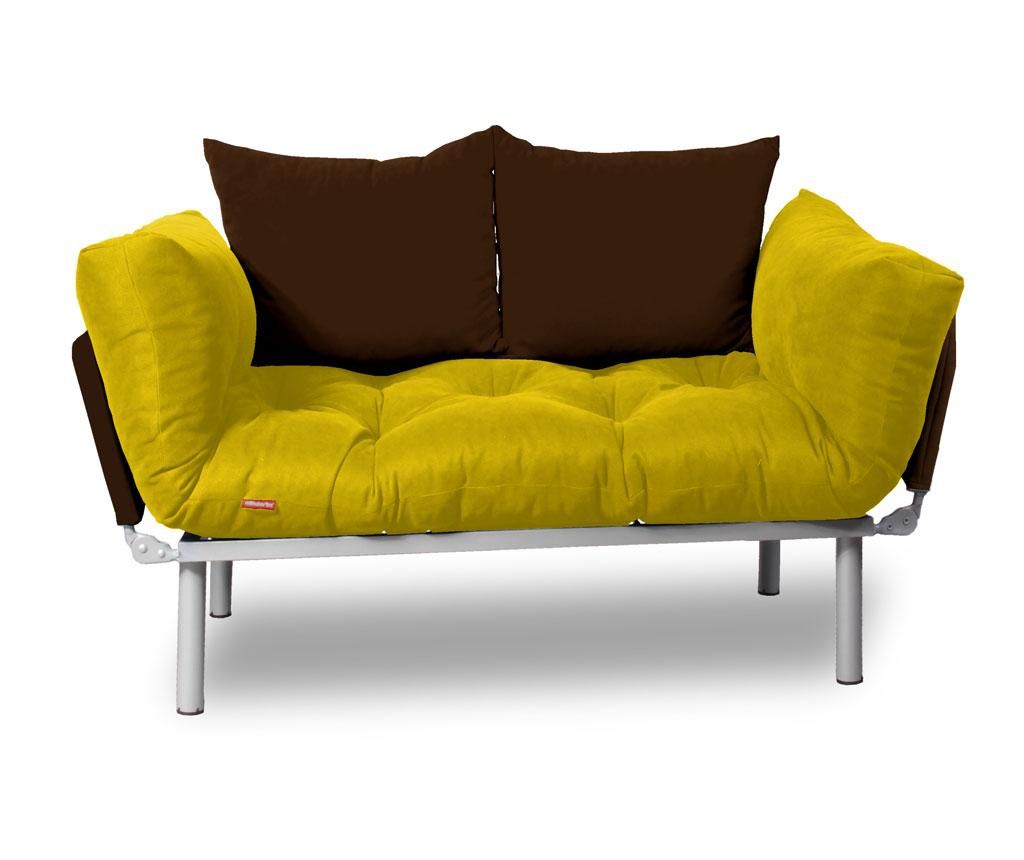 Sofa extensibila Sera Tekstil, Relax Yellow Brown - SERA TEKSTIL, Galben & Auriu