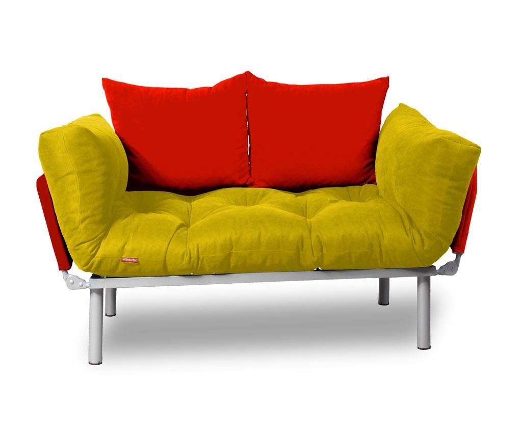 Sofa extensibila Sera Tekstil, Relax Yellow Red - SERA TEKSTIL, Galben & Auriu
