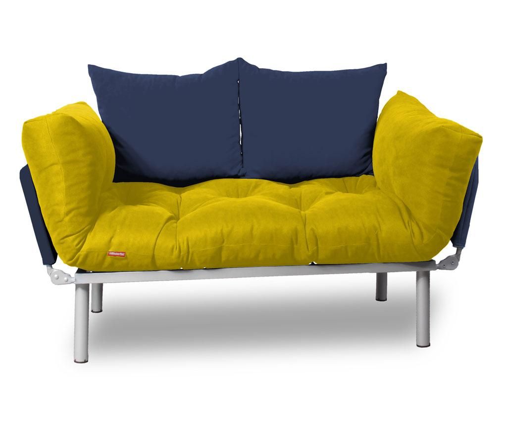 Sofa extensibila Sera Tekstil, Relax Yellow Navy - SERA TEKSTIL, Albastru